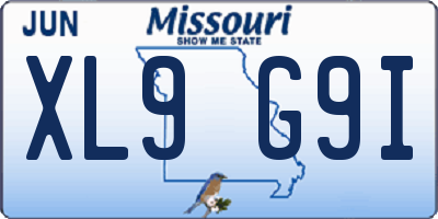 MO license plate XL9G9I
