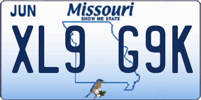 MO license plate XL9G9K