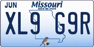 MO license plate XL9G9R