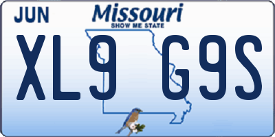 MO license plate XL9G9S
