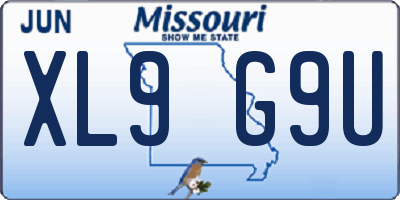 MO license plate XL9G9U