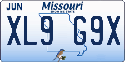 MO license plate XL9G9X