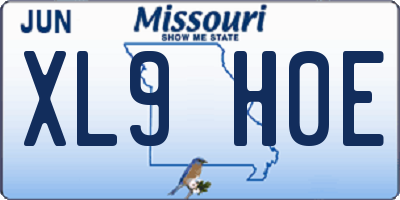 MO license plate XL9H0E