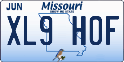 MO license plate XL9H0F
