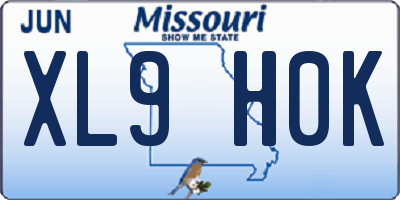 MO license plate XL9H0K