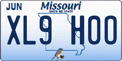 MO license plate XL9H0O