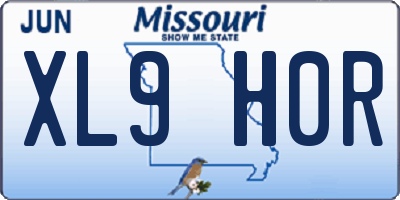 MO license plate XL9H0R