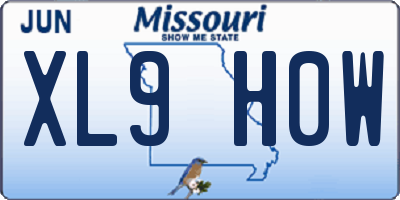 MO license plate XL9H0W