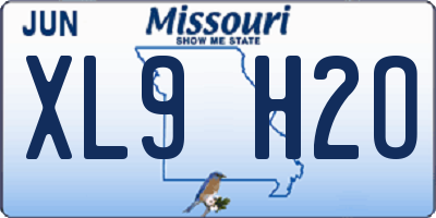 MO license plate XL9H2O