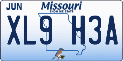 MO license plate XL9H3A
