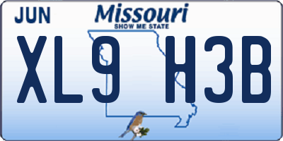 MO license plate XL9H3B