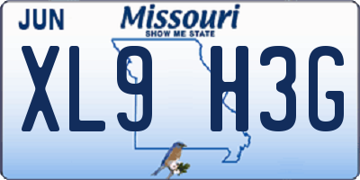 MO license plate XL9H3G