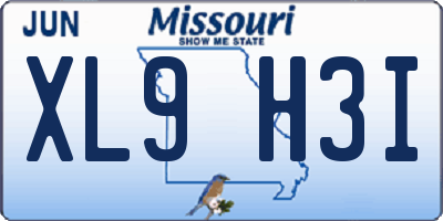 MO license plate XL9H3I