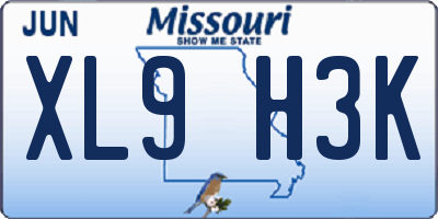 MO license plate XL9H3K