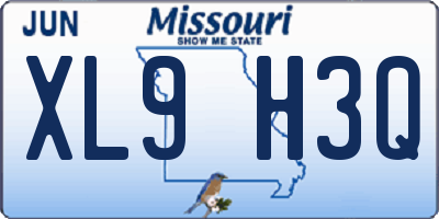 MO license plate XL9H3Q