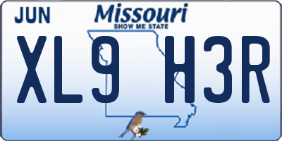 MO license plate XL9H3R