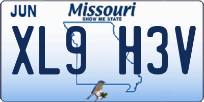 MO license plate XL9H3V