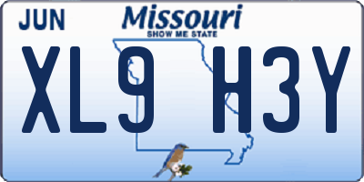 MO license plate XL9H3Y