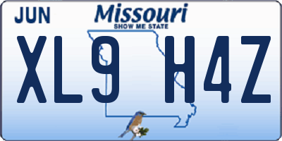 MO license plate XL9H4Z