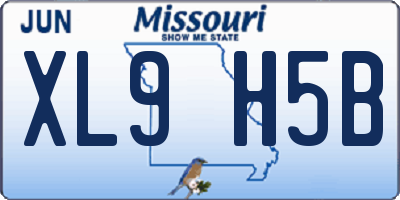 MO license plate XL9H5B