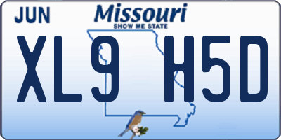 MO license plate XL9H5D