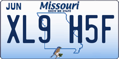 MO license plate XL9H5F