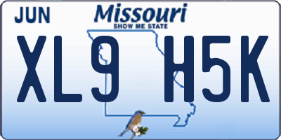 MO license plate XL9H5K