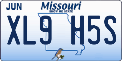 MO license plate XL9H5S