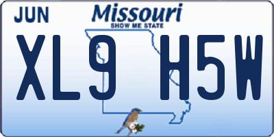 MO license plate XL9H5W