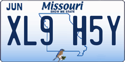 MO license plate XL9H5Y