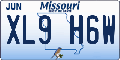 MO license plate XL9H6W