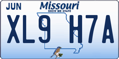 MO license plate XL9H7A