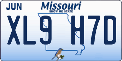 MO license plate XL9H7D