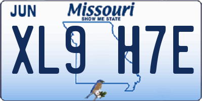MO license plate XL9H7E