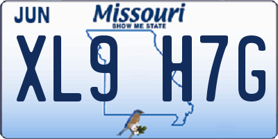 MO license plate XL9H7G