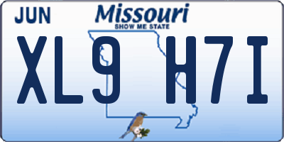 MO license plate XL9H7I