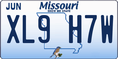 MO license plate XL9H7W