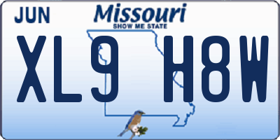 MO license plate XL9H8W