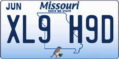 MO license plate XL9H9D