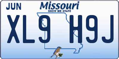 MO license plate XL9H9J