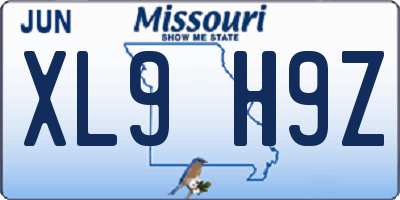 MO license plate XL9H9Z