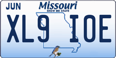 MO license plate XL9I0E