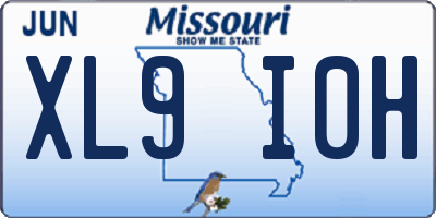 MO license plate XL9I0H