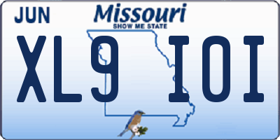 MO license plate XL9I0I