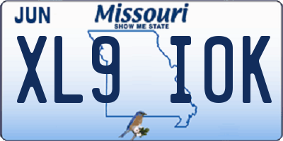 MO license plate XL9I0K