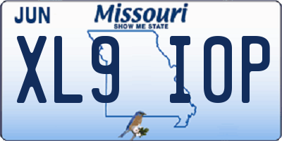 MO license plate XL9I0P