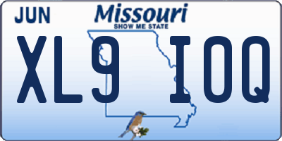 MO license plate XL9I0Q