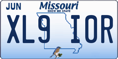MO license plate XL9I0R