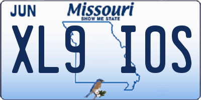 MO license plate XL9I0S