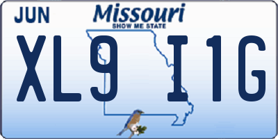 MO license plate XL9I1G